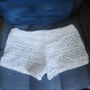 SHEIN White Crochet Lace Skort Shorts
